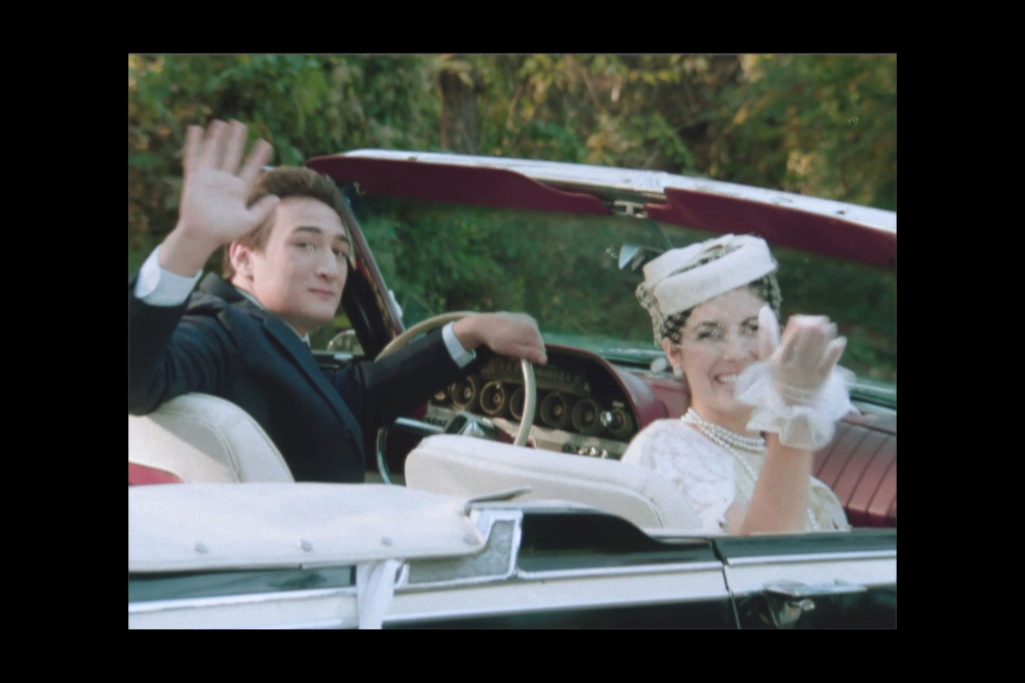 1960s couple in classic car, washington dc video prodcuction