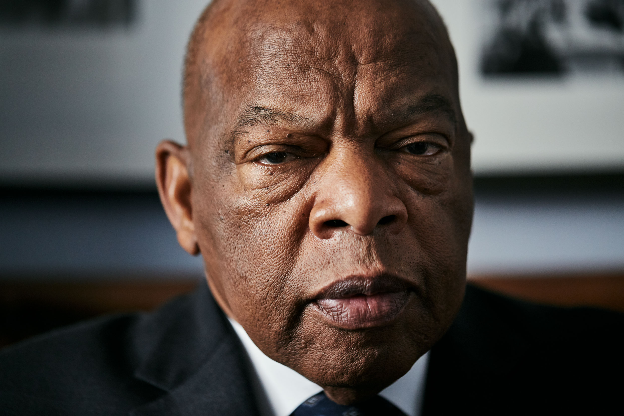 Congressman John Lewis poses for a close-up portrait in his office at Cannon House Office Building in Washington, DC.