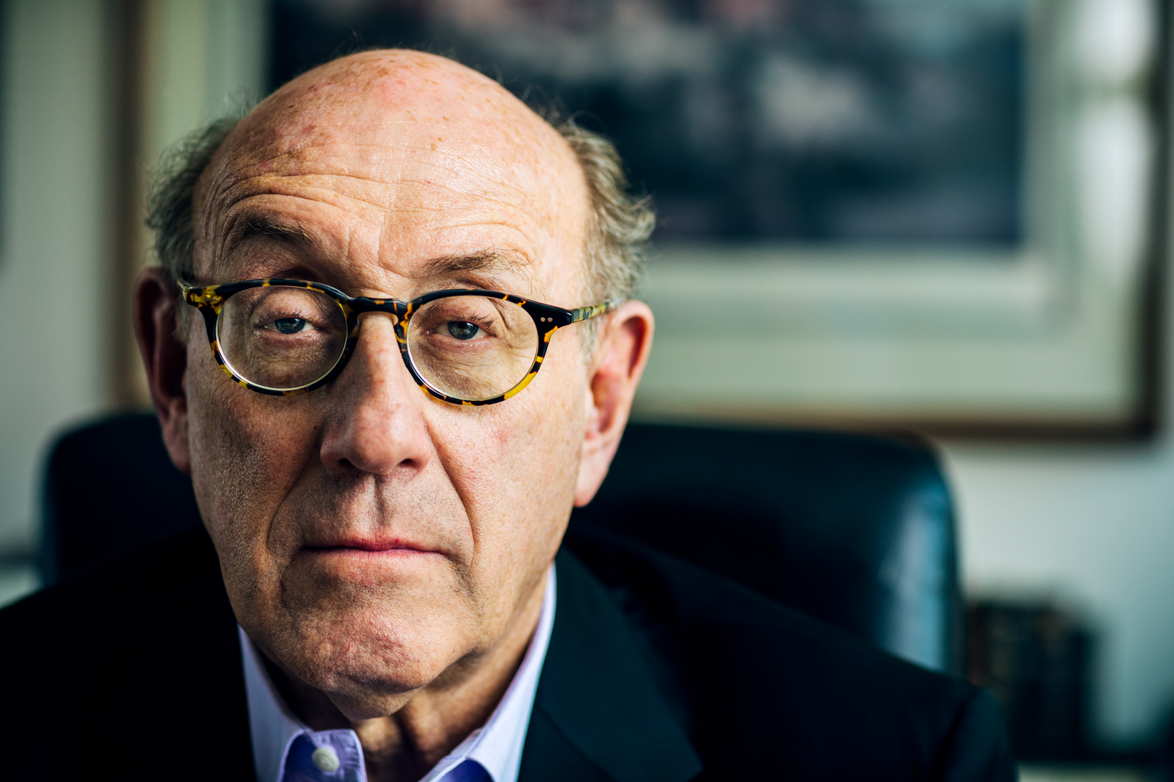 kenneth feinberg sleepily looking at camera for washington dc editorial photography